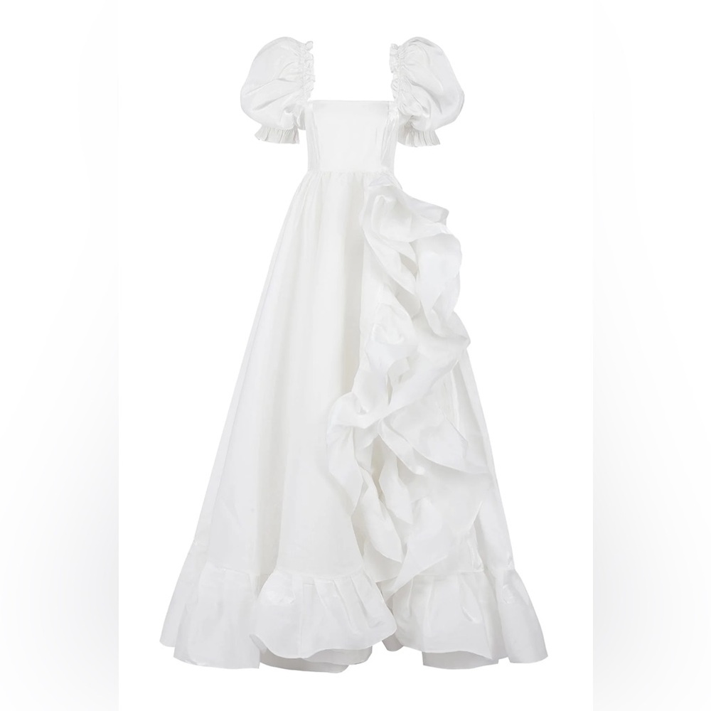 Selkie The Ivory Recycled Ruffle Gown 🤍